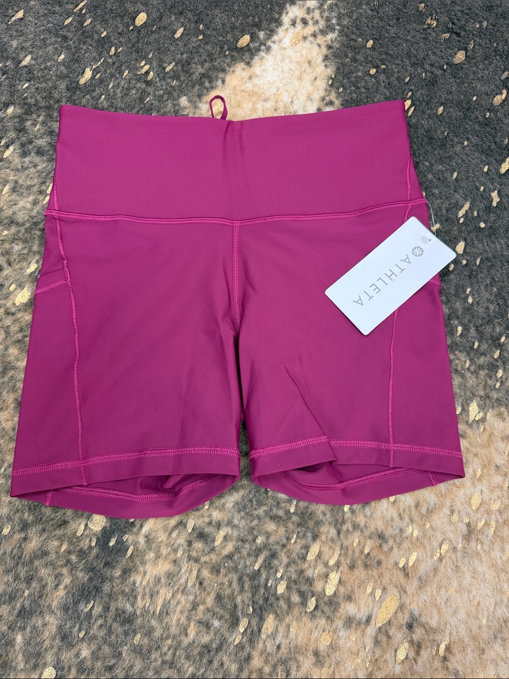 Athleta Interval Stash 5” Bike Shorts in Fuchsia